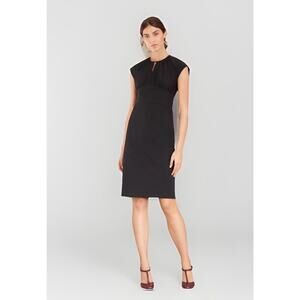 Brooks Brothers Wool Blend Sheath Dress Notched Neckline Fully Lined Size 14P